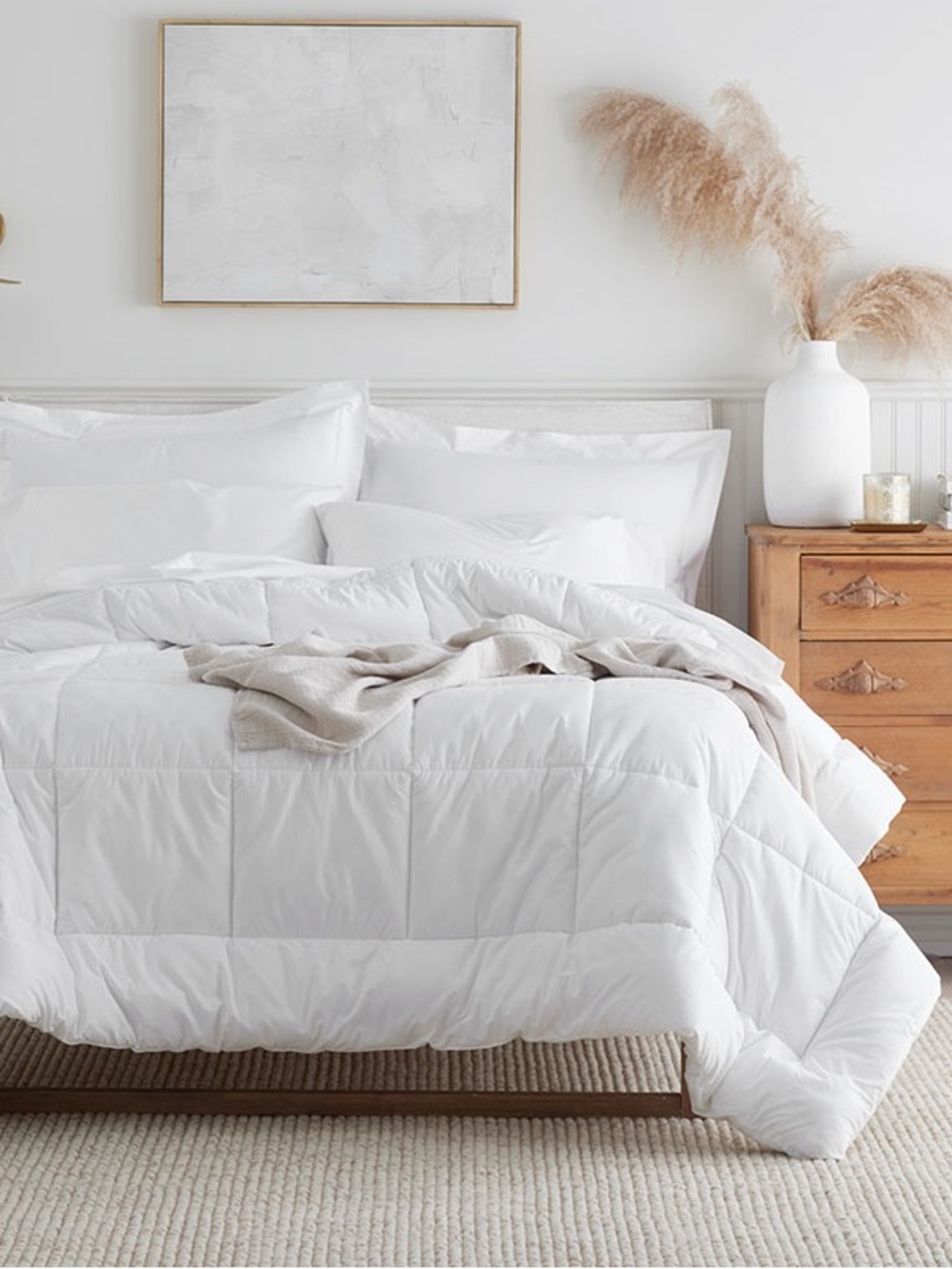 The Company Store Classic Cool Percale Cotton™ Comforter White F/Q NWT